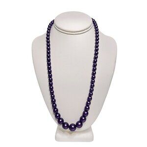 Graduated Purple Bead Necklace (6295)